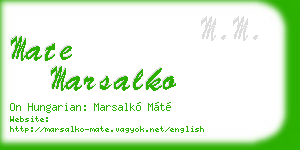 mate marsalko business card