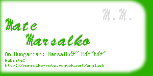 mate marsalko business card